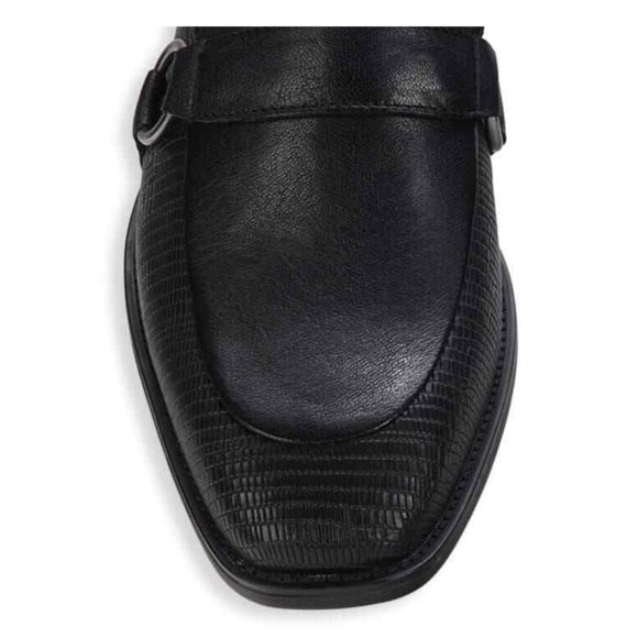 New KARL LAGERFELD PARIS Textured Leather Bit Loafers Size 9